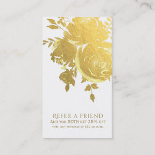 Goldene Rosen Falsche Folie Elegant Modern Empfehl Empfehlungskarte