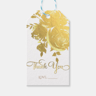Goldene Rosen Faux Folie Elegante Moderne Florale  Geschenkanhänger
