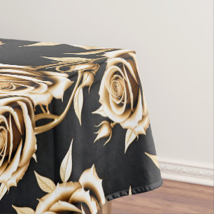 Goldene Rosen mit scharfen metallischen Kanten Tischdecke