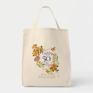 Goldene Rosenband 50. Geburtstag Tragetasche