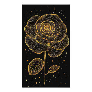 🌹 Goldene Rosenlinie Kunst Sparkle Wandbild ✨ Fotodruck
