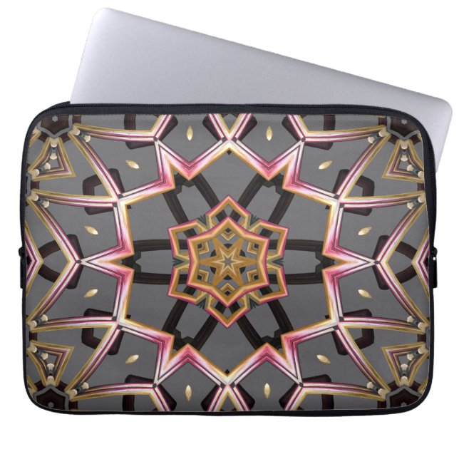 Goldene Rosette Laptopschutzhülle (Vorderseite)