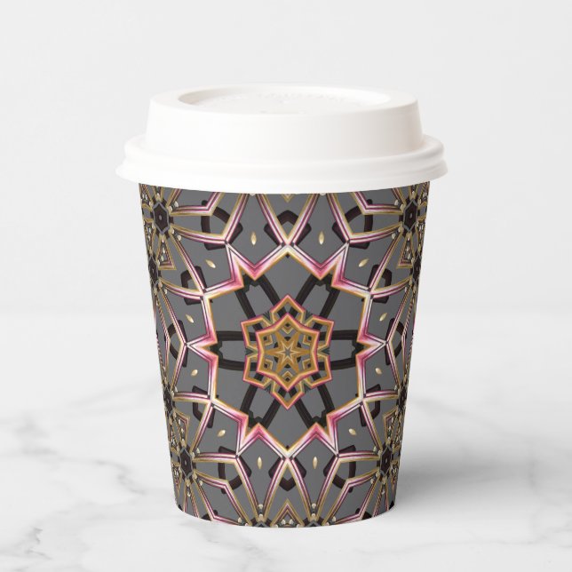 Goldene Rosette Pappbecher (Links)