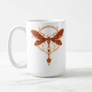 Goldene rote Stammes- Libelle Kaffeetasse