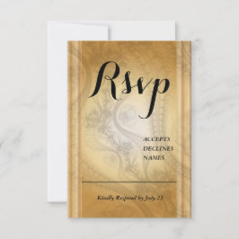 Goldene Rsvp-Karte mit Spitzendesign RSVP Karte