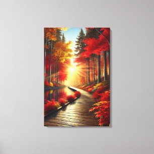 Goldene Ruhe: Ein Herbstwald-Leinwanddruck Leinwanddruck