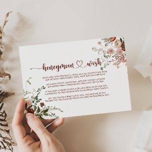 Goldene Rustikale Farbige Florale Hochzeitswunsch  Begleitkarte
