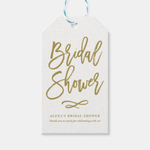 Goldene Rustikale Handlettering Brautparty Geschen Geschenkanhänger