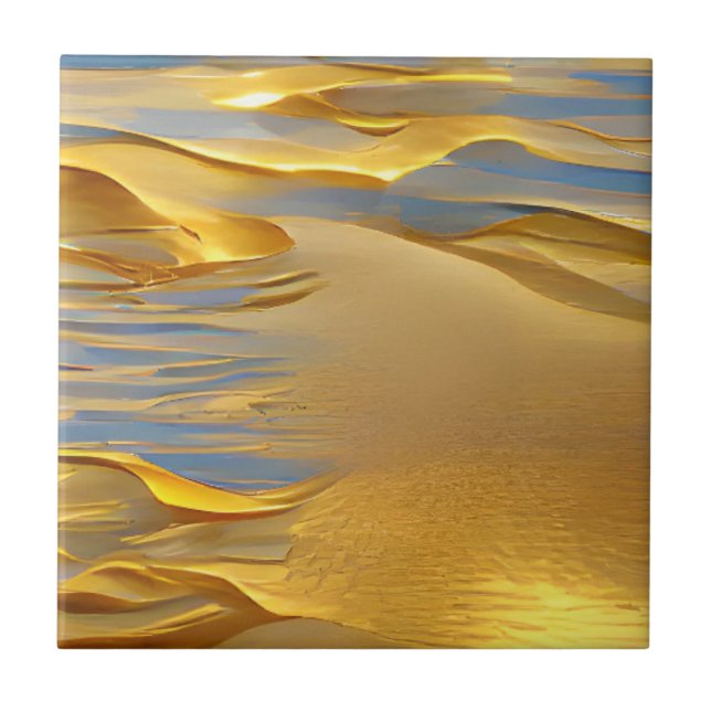 Goldene Sandgrafik Fliese (Vorderseite)