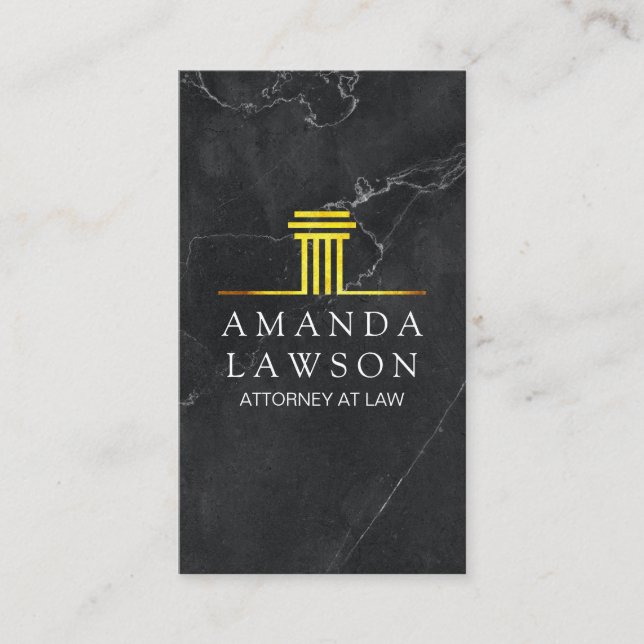 Goldene Säule | Schwarzer Marmor | FÜHRUNGSKRAFT Terminkarte (Vorderseite)