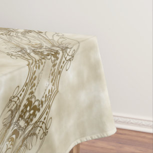 Goldene Säulen Tischdecke