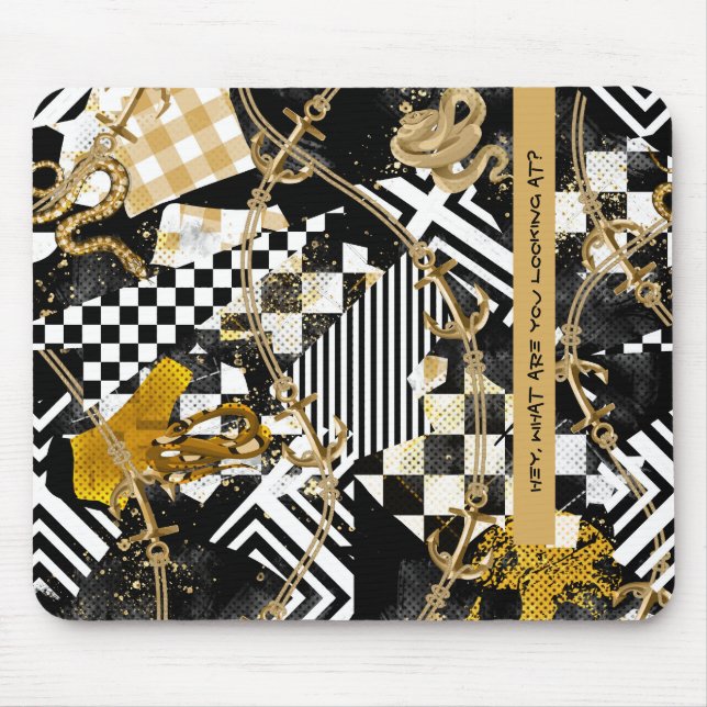 Goldene Schachfiguren - Hey, was siehst du dir an? Mousepad (Vorne)