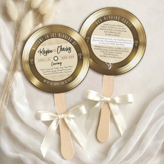 Goldene Schallplatte Einzigartige Vintage-Hochzeit Fächer