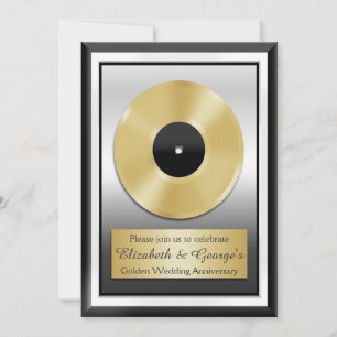 Goldene Schallplatte zur goldenen Hochzeit novelty Einladung