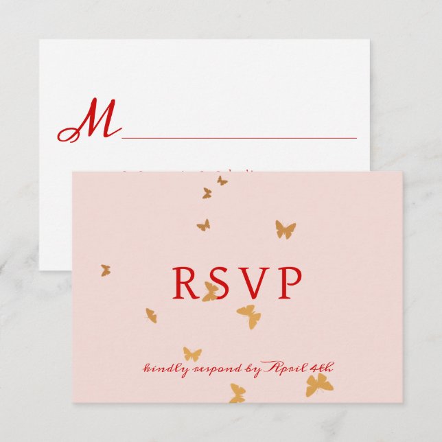 GOLDENE SCHALTFLÄDEN WEDD RSVP-Karte RSVP Karte (Vorne/Hinten)
