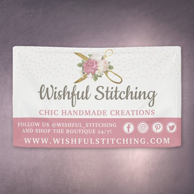 Goldene Scheren & Shabby Chic Rose Banner (Von Creator hochgeladen)