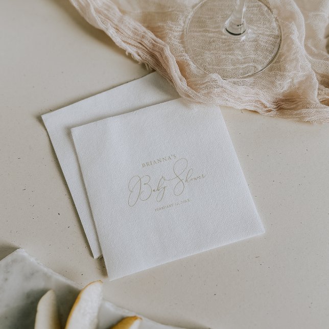 Goldene, schicke Minimalistische Babydusche Serviette (Von Creator hochgeladen)