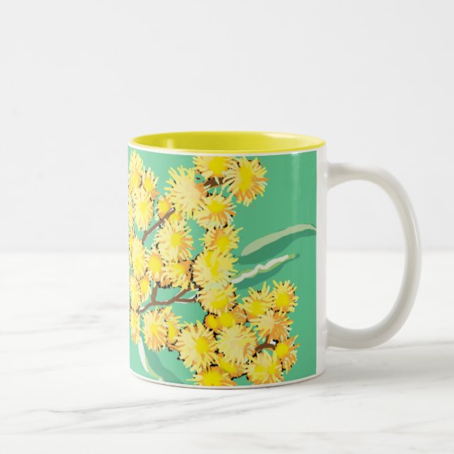 Goldene Schlacht - Symbol Australiens Zweifarbige Tasse (Rechts)