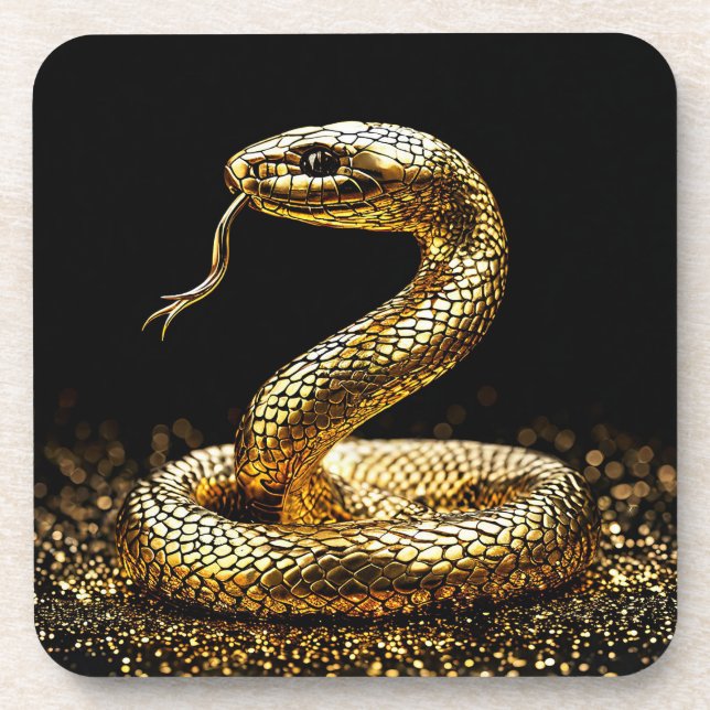 Goldene Schlange Getränkeuntersetzer (Vorderseite)