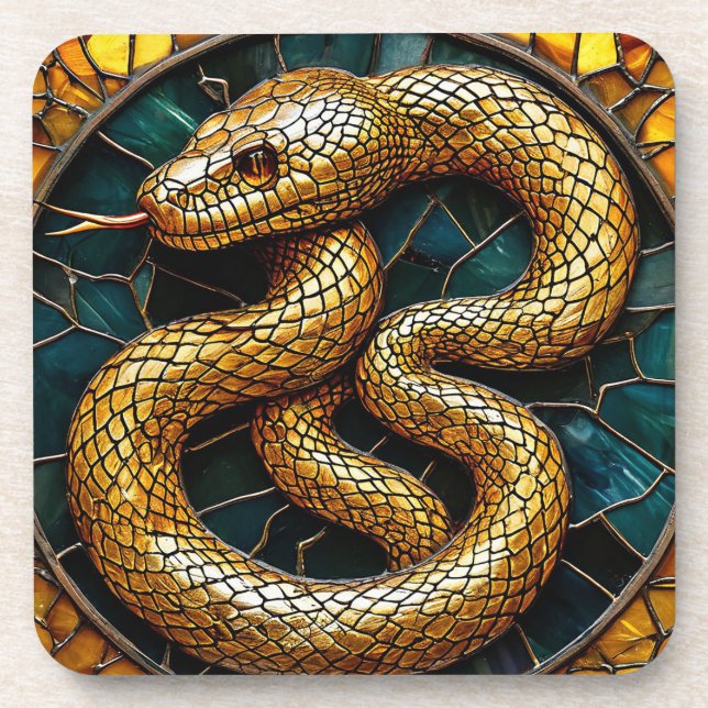 Goldene Schlange Getränkeuntersetzer (Vorderseite)