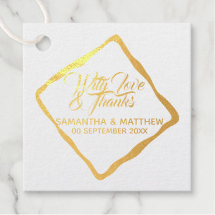 Goldene schlichte personalisierte Liebe dank geome Geschenkanhänger