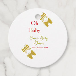 Goldene Schmetterling Rote Babydusche - Baby moder Geschenkanhänger