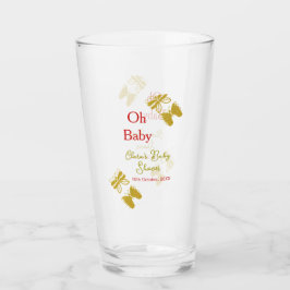 Goldene Schmetterling Rote Babydusche - Baby moder Glas