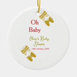 Goldene Schmetterling Rote Babydusche - Baby moder Keramik Ornament