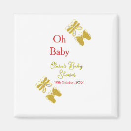 Goldene Schmetterling Rote Babydusche - Baby moder Magnet