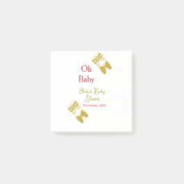 Goldene Schmetterling Rote Babydusche - Baby moder Post-it Klebezettel