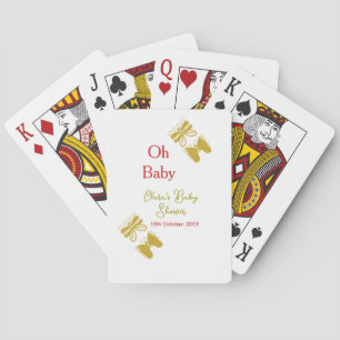 Goldene Schmetterling Rote Babydusche - Baby moder Spielkarten