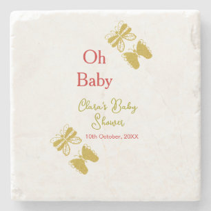 Goldene Schmetterling Rote Babydusche - Baby moder Steinuntersetzer