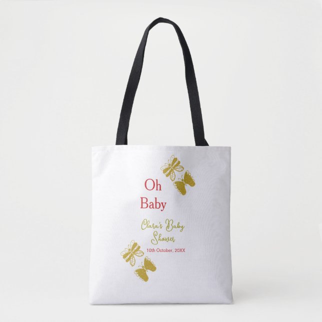 Goldene Schmetterling Rote Babydusche - Baby moder Tasche (Vorderseite)