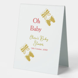 Goldene Schmetterling Rote Babydusche - Baby moder Tischaufsteller