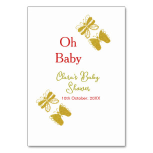 Goldene Schmetterling Rote Babydusche - Baby moder Tischnummer