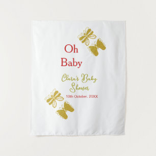 Goldene Schmetterling Rote Babydusche - Baby moder Wandteppich