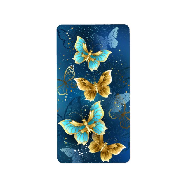 Goldene Schmetterlinge Adressaufkleber (Vorne)