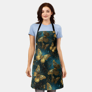 Goldene Schmetterlinge - All-over-Print-Schürze Schürze