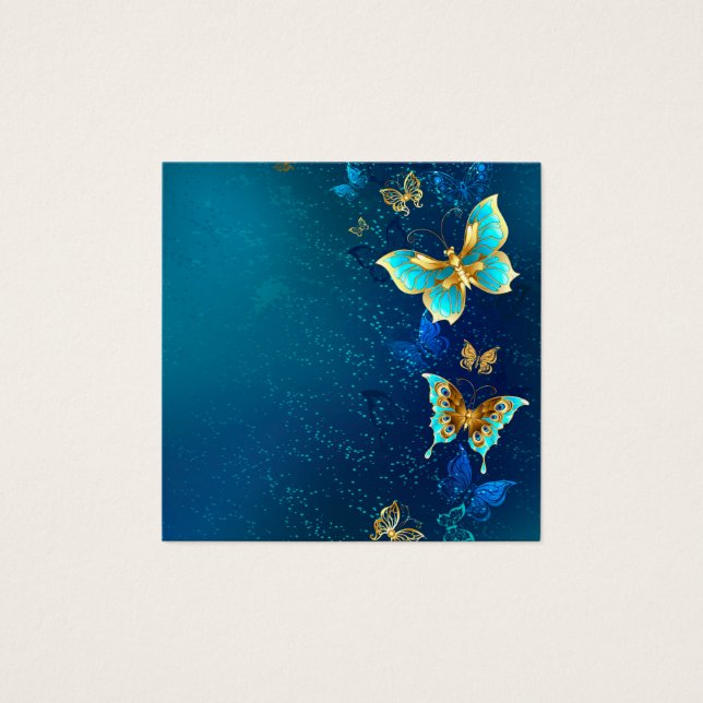 Goldene Schmetterlinge auf blauem Hintergrund (Vorderseite)