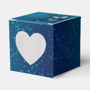 Goldene Schmetterlinge auf blauem Hintergrund Geschenkschachtel