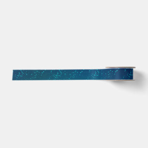 Goldene Schmetterlinge auf blauem Hintergrund Satinband
