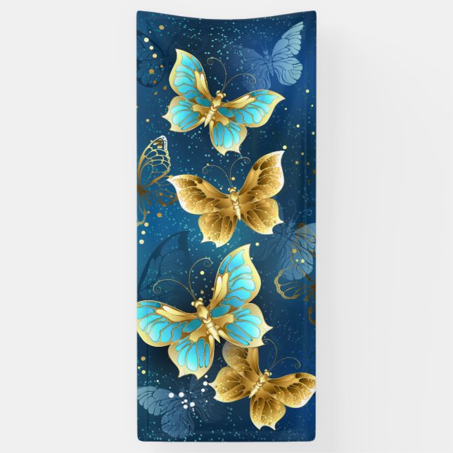Goldene Schmetterlinge Banner (Vertikal)