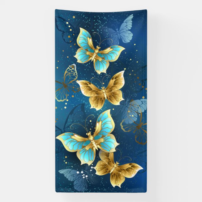 Goldene Schmetterlinge Banner (Vertikal)