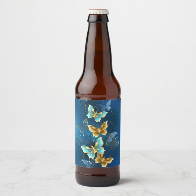 Goldene Schmetterlinge Bierflaschenetikett (Vorderseite)