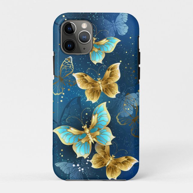 Goldene Schmetterlinge Case-Mate iPhone Hülle (Rückseite)