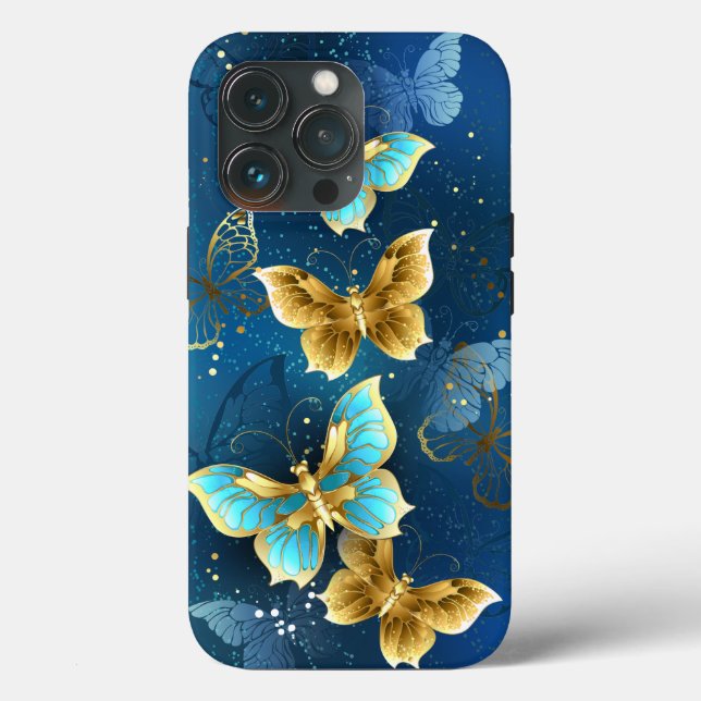 Goldene Schmetterlinge Case-Mate iPhone Hülle (Rückseite)