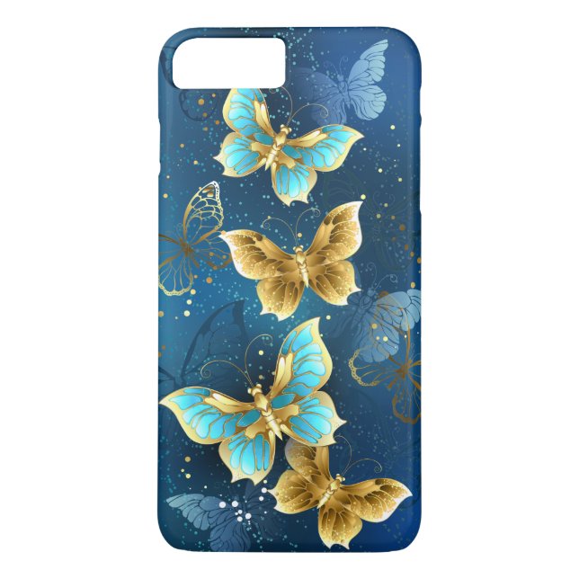 Goldene Schmetterlinge Case-Mate iPhone Hülle (Rückseite)