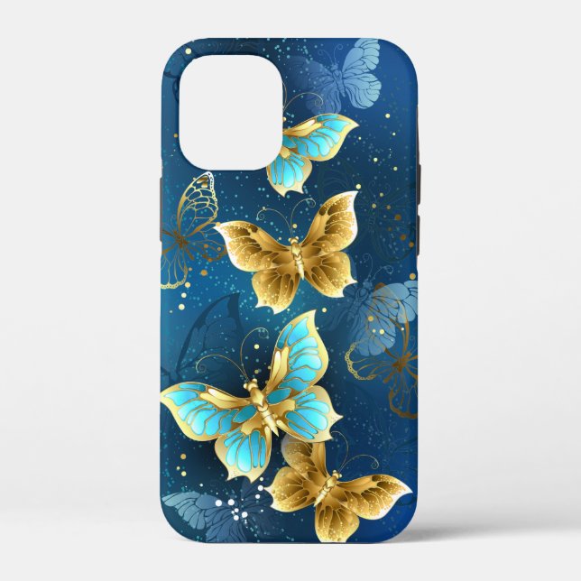 Goldene Schmetterlinge Case-Mate iPhone Hülle (Rückseite)