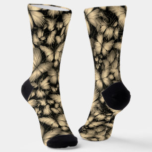 Goldene Schmetterlinge drucken Socken