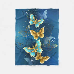 Goldene Schmetterlinge Fleecedecke
